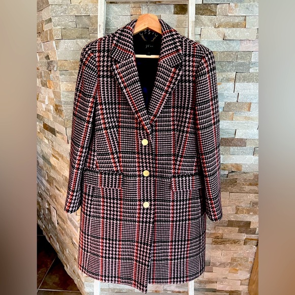 J. Crew Jackets & Blazers - J. Crew plaid coat wool blend. Runs small - Size 6 (medium) recommended.